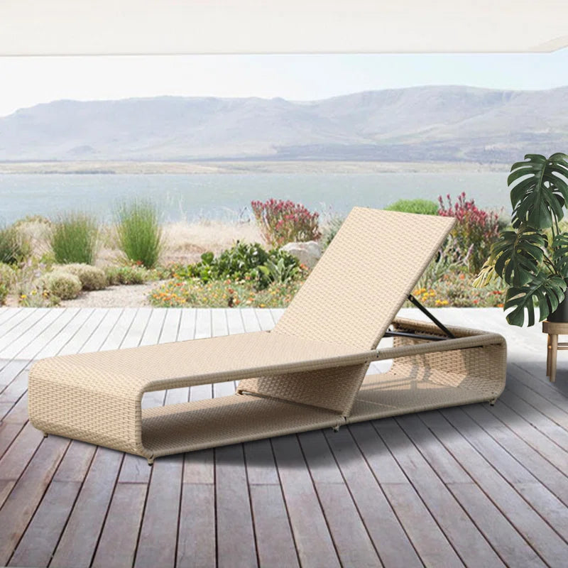 Outdoor wicker sunloungers