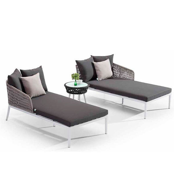 Outdoor Braided Rope Sun Lounger - Zelu