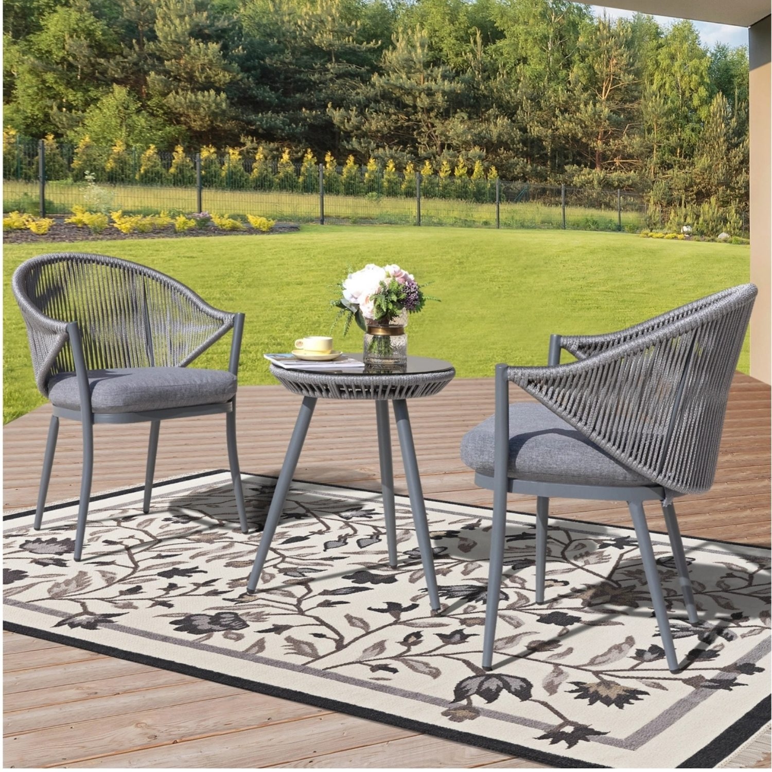 Outdoor Braided Rope Coffee Set -FloraRest