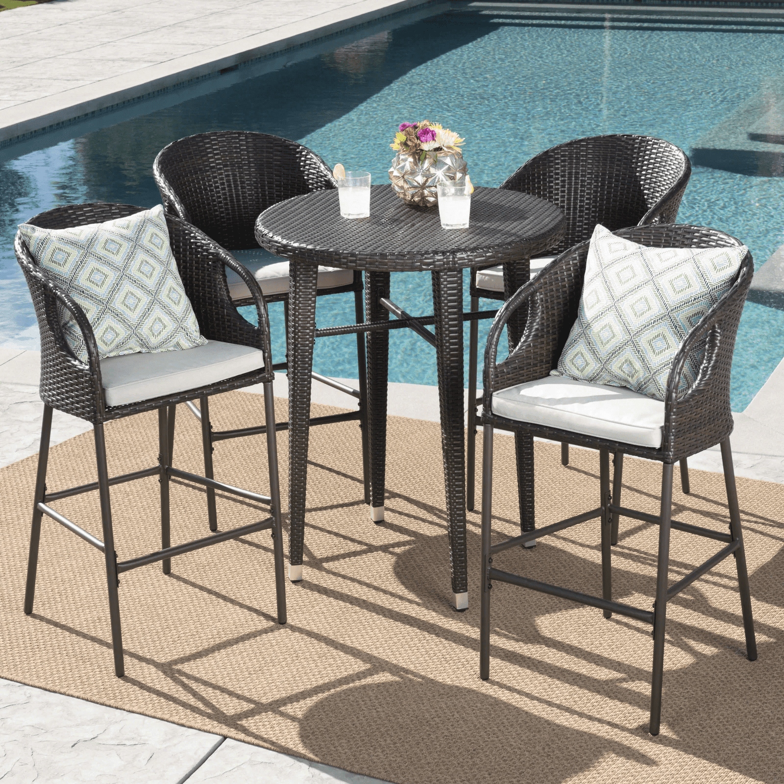 Outdoor wicker Bar Chairs & Tables - Axo