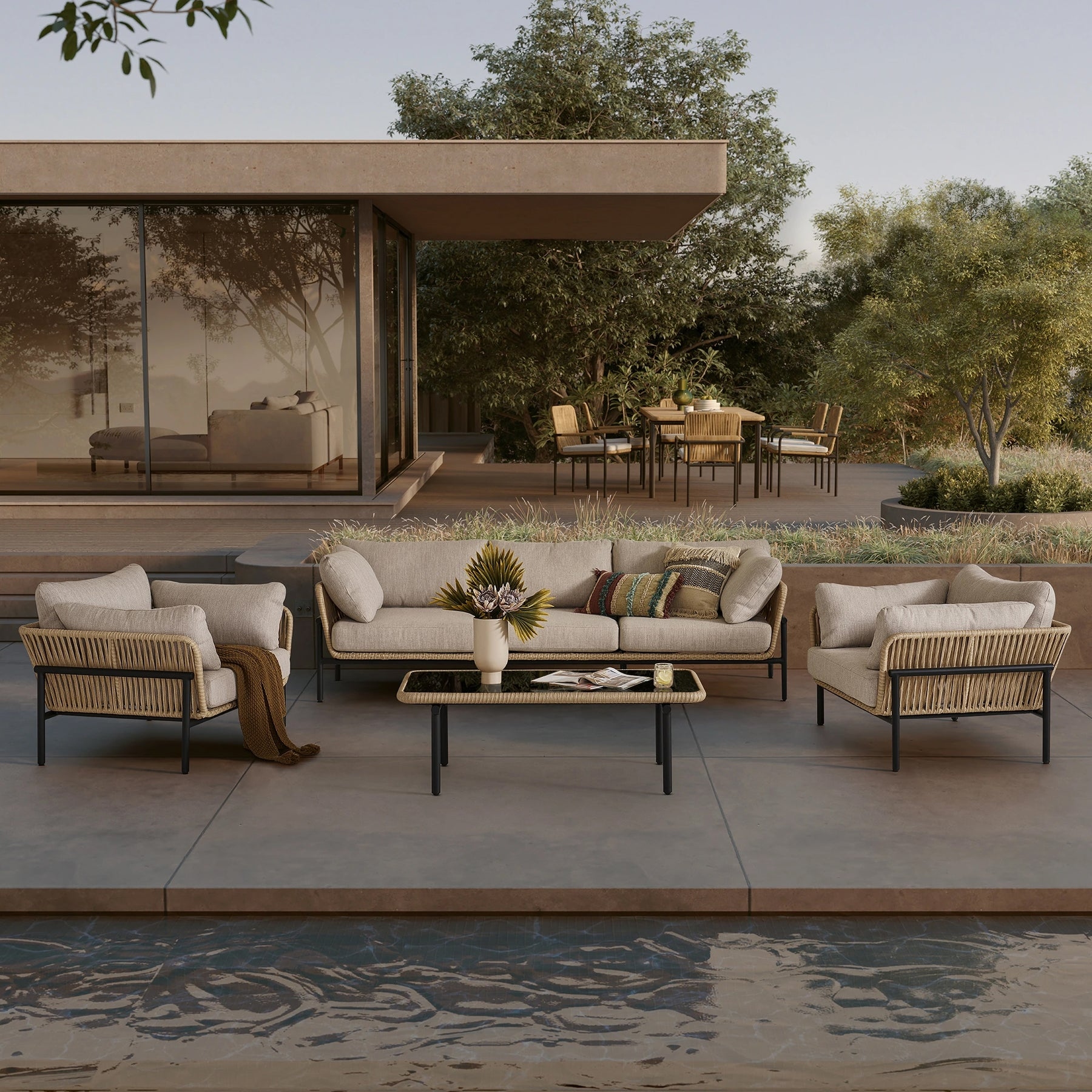 Braid & Rope Outdoor Sofa Set -Mirza