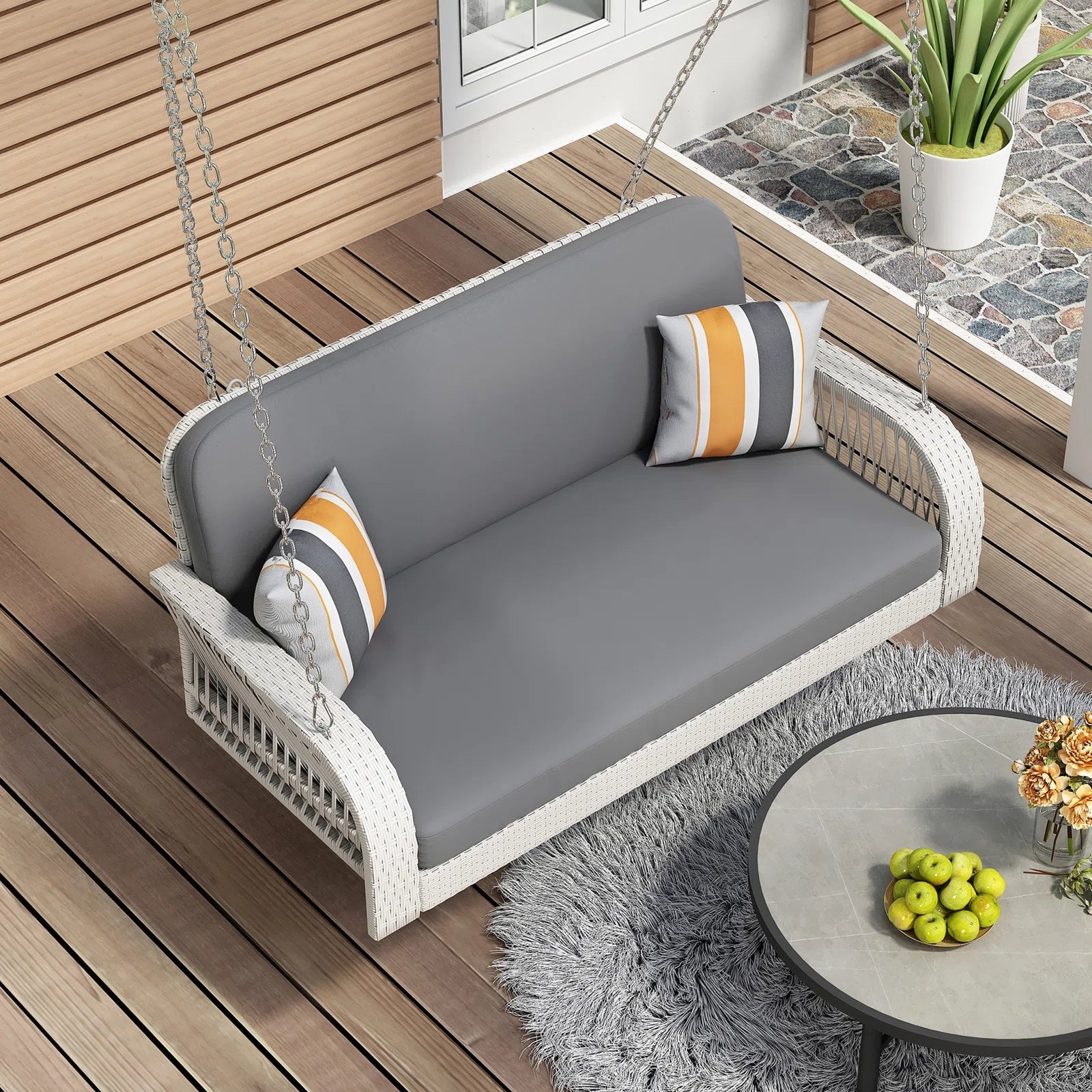 Outdoor Furniture -Wicker Swing - Paira