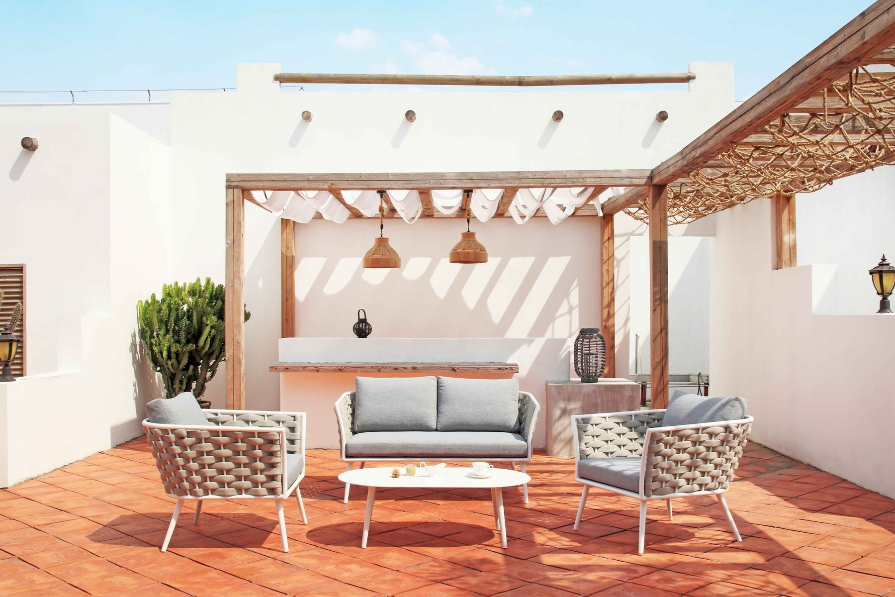 Braid & Rope Outdoor Sofa Set -Rofina