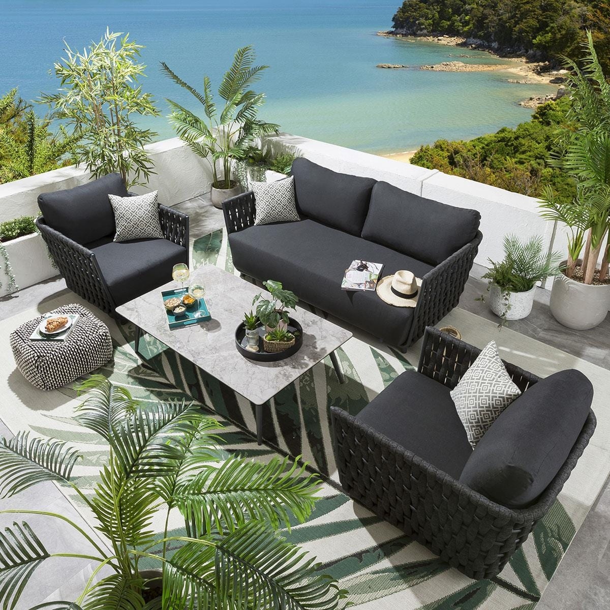 Braid & Rope Outdoor Sofa Set -Twindra