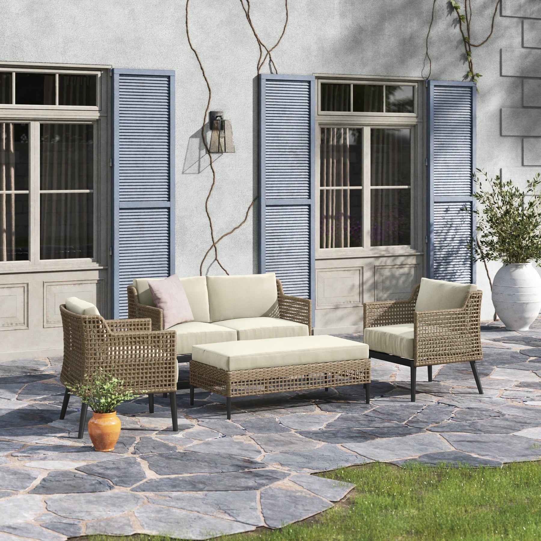 Braid & Rope Outdoor Sofa Set -Wickra