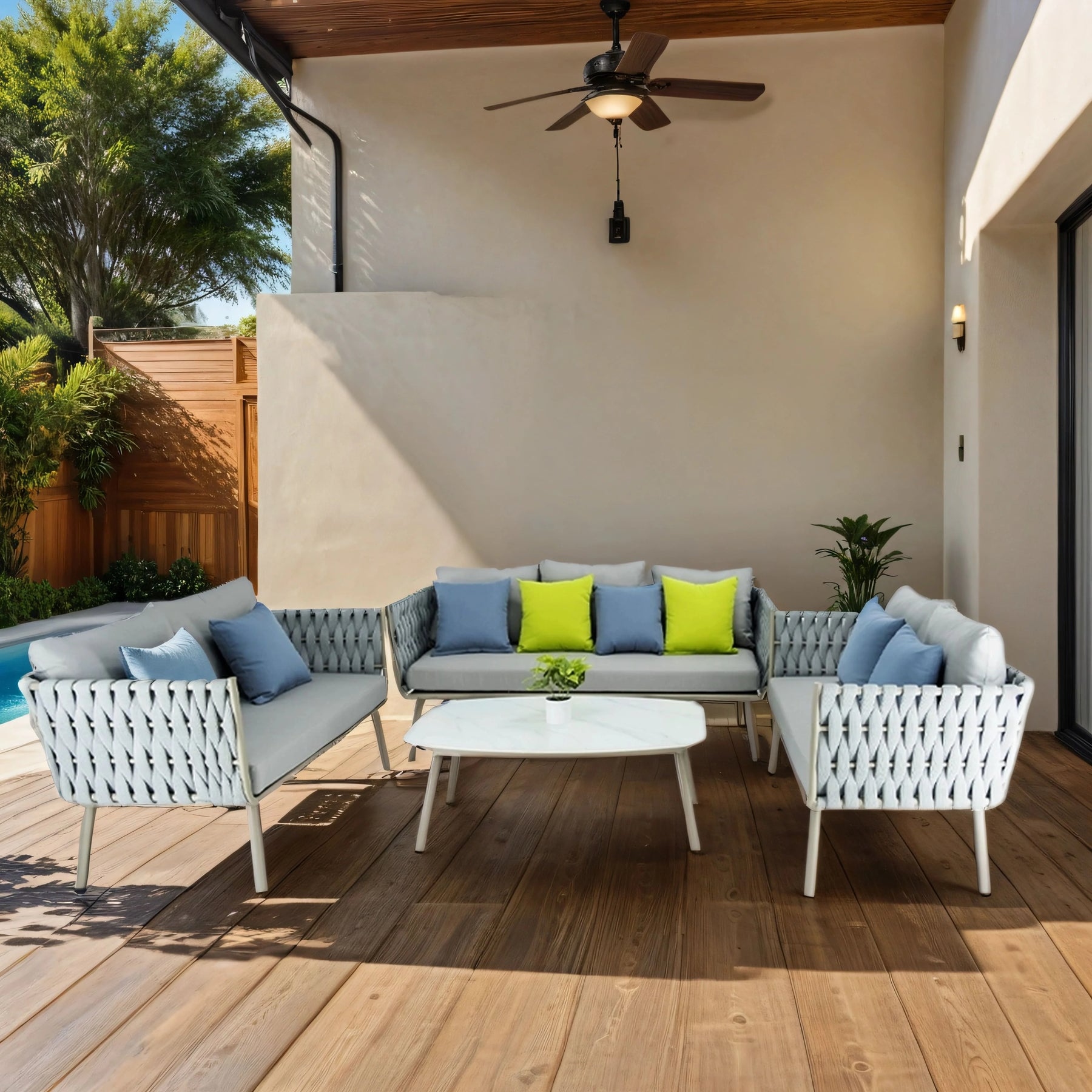 Braid & Rope Outdoor Sofa Set -Zenvra